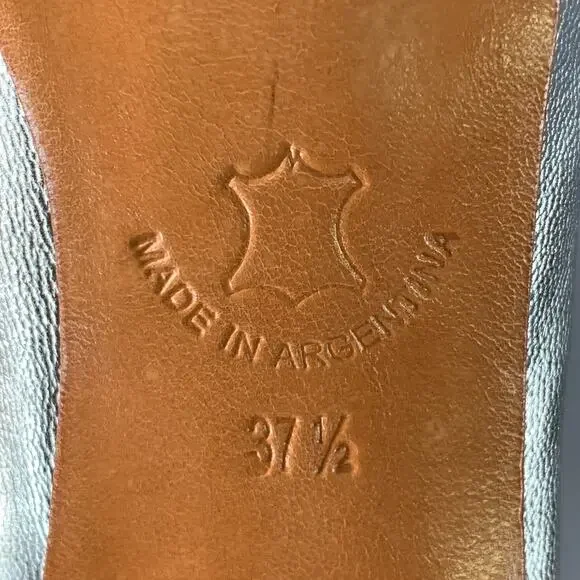 MARTINIANO Size 7.5 Metallic Silver Kidskin Leather Pointed Toe Pumps - Picture 8 of 10